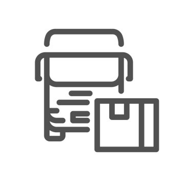 Yan tarafında kutu olan kamyon, vektör çizimi