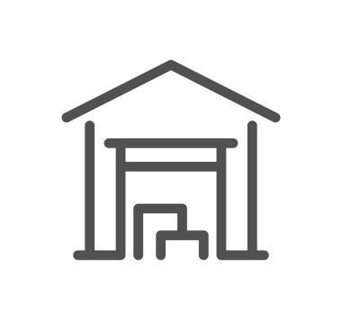 Beyaz arkaplandaki garaj, vektör illüstrasyonu