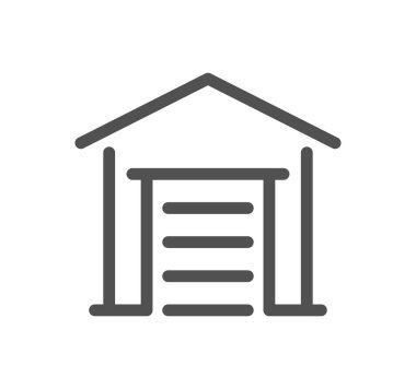 Beyaz arkaplanda bir garaj simgesi, vektör illüstrasyonu