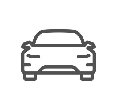 Beyaz arkaplanda bir araba simgesi, vektör illüstrasyonu