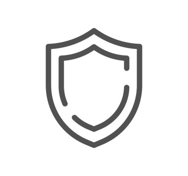 Beyaz arkaplanda bir kalkan simgesi, vektör illüstrasyonu