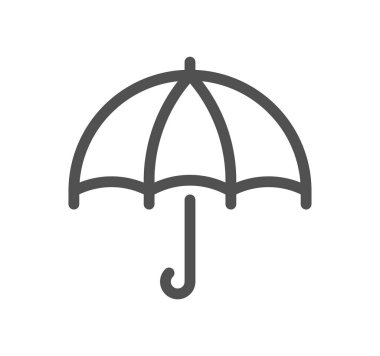 bir siyah şemsiye simgesi, vektör illüstrasyonu