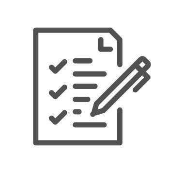 Kontrol listesi ve bir kalem, vektör illüstrasyonu