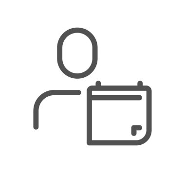 Takvim simgesine sahip bir kişi, vektör illüstrasyonu