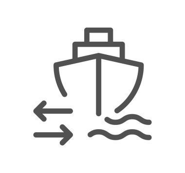 Kargo gemisi simgesi beyaz arka plan üzerinde izole