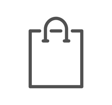 Beyaz arkaplanda alışveriş poşeti simgesi izole edildi