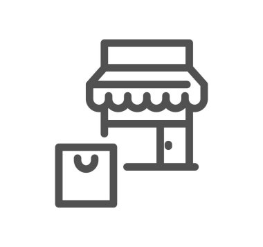 Beyaz arkaplanda alışveriş poşeti simgesi izole edildi