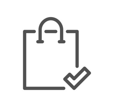 Beyaz arkaplanda alışveriş poşeti simgesi izole edildi