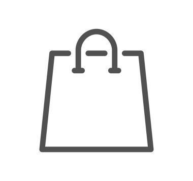 Beyaz arkaplanda alışveriş poşeti simgesi izole edildi