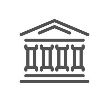 Beyaz arkaplanda izole edilmiş bir bina simgesi