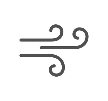 Beyaz arkaplanda rüzgar sembolü simgesi izole edildi