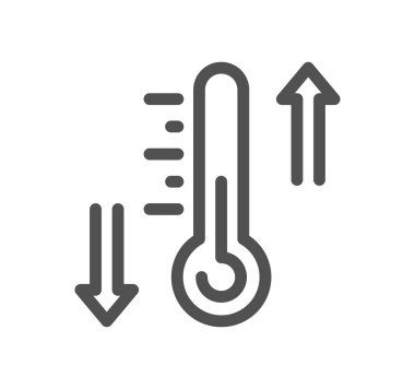 Beyaz arkaplanda izole edilmiş bir termometre simgesi