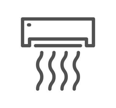 Beyaz arkaplanda izole edilmiş bir klima simgesi