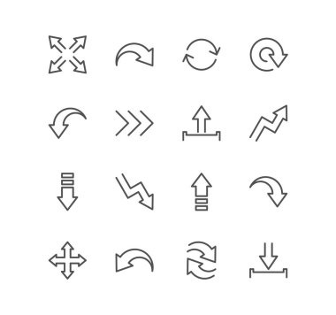 ok ve ok simgeleri seti