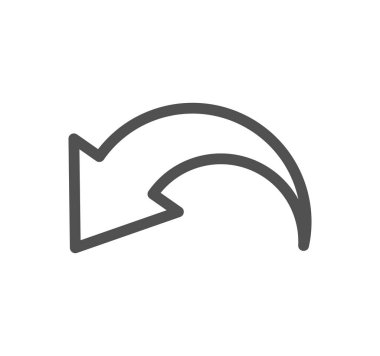 eğri ok simgesi beyaz arkaplanda izole edildi