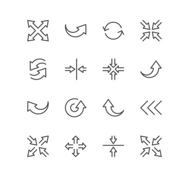 Beyaz arkaplanda ok simgeleri