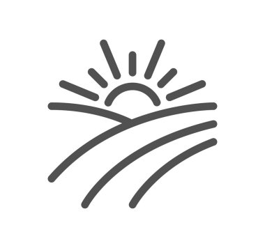 Bir ekin tarlasından doğan bir güneş.