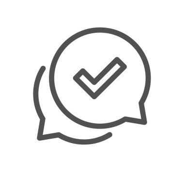 Konuşma balonunda bir kontrol işareti