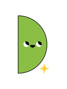 Beyaz arkaplanda gözlerden uzak sevimli bir figür