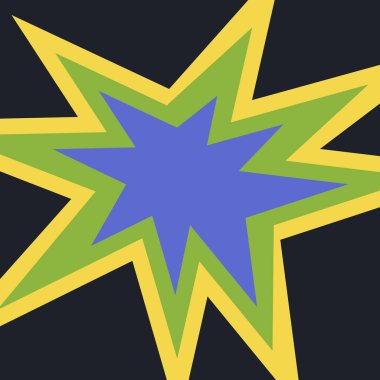 Mavi merkezli ve sarı merkezli bir yıldız.