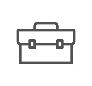 Beyaz arkaplanda bir evrak çantası simgesi