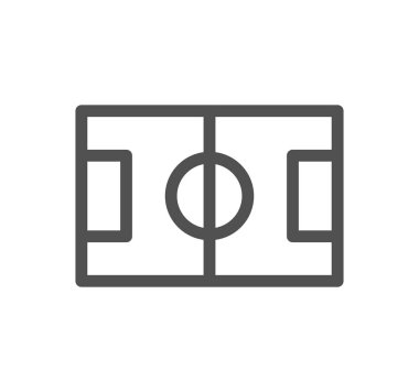 Beyaz arkaplanda izole edilmiş bir futbol sahası 