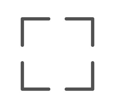 beyaz arkaplanda izole edilmiş bir kare çerçeve simgesi 