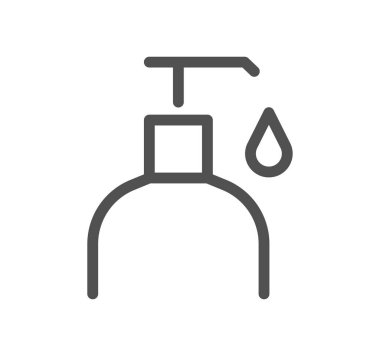 Beyaz arkaplanda izole edilmiş bir şişe sıvı sabun. 