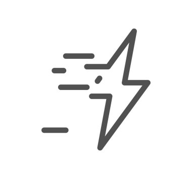 Beyaz arkaplanda izole edilmiş bir yıldırım simgesi 