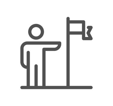 Beyaz arka planda bayrağı olan bir adam