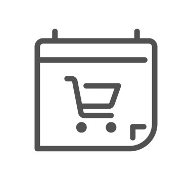 Beyaz arkaplanda bir alışveriş arabası simgesi