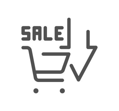 Beyaz arkaplanda izole edilmiş bir alışveriş arabası simgesi 