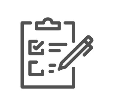 beyaz arkaplanda izole edilmiş bir kalem ve kontrol listesi olan bir pano 