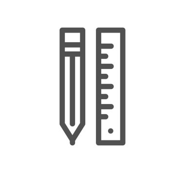 bir kalem ve cetvel üzerinde beyaz bir arka plan