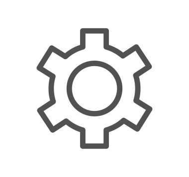 dişli simgesi, vektör illüstrasyonu basit tasarım