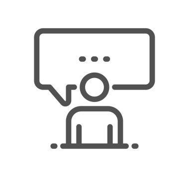 Kişinin simgesi olan konuşma balonu, vektör illüstrasyonu basit tasarım