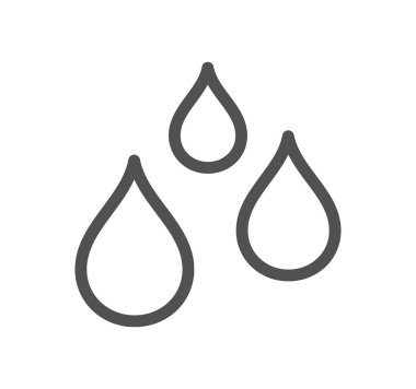 Yumuşak beyaz arkaplanda izole edilmiş modada su damlası simgesi.