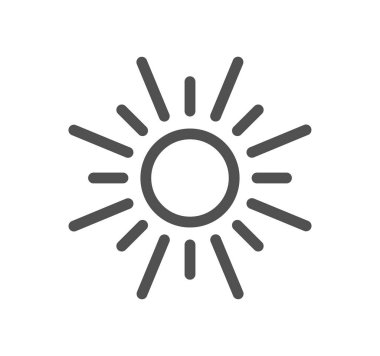 Güneş simgesi, vektör illüstrasyonu basit tasarım 