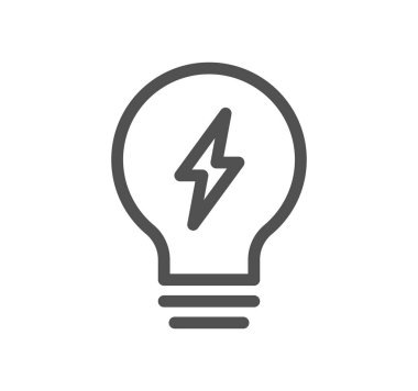 elektrik ampul simgesi, vektör illüstrasyonu basit tasarım 