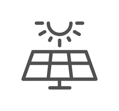 Güneş paneli simgesi, vektör illüstrasyonu basit tasarım 