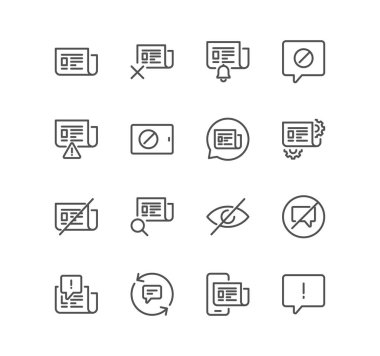 gazete simgesi seti, vektör illüstrasyonu basit tasarım