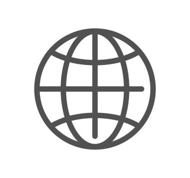 Dünya ikonu. İnce çizgi tarzı. vektör illüstrasyonu