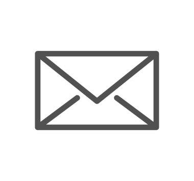 Beyaz arkaplanda harf simgesi, posta sembolü, vektör illüstrasyonlu zarf