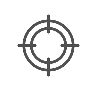 Beyaz arka plan üzerinde hedef şeffaf işareti izole hedef simge vektör