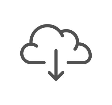 bulut indirme çizgisi vektörü, dış hat simgesi