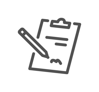 kalem simgesine sahip belge, vektör illüstrasyonu basit tasarım