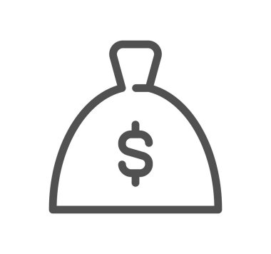 Dolar işareti simgesi olan para çantası, vektör illüstrasyonu basit tasarım