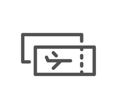 Uçak biletleri simgesi, vektör illüstrasyonu basit tasarım