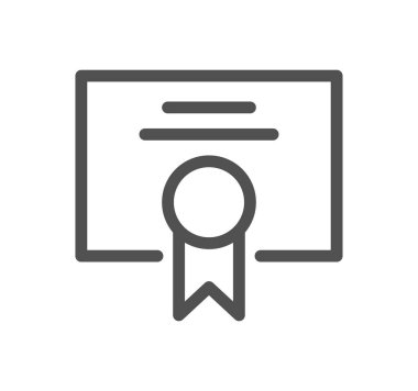 Sertifika simgesi, vektör illüstrasyonu basit tasarım