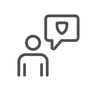 Sohbet konuşma baloncukları simgesi ana hat biçiminde